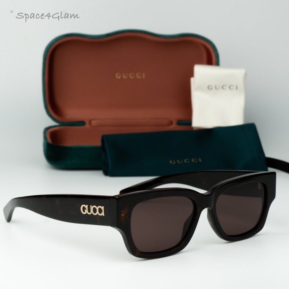 Gucci Women Sunglasses Havana Brown Square GG1794S 002 BRAND NEW